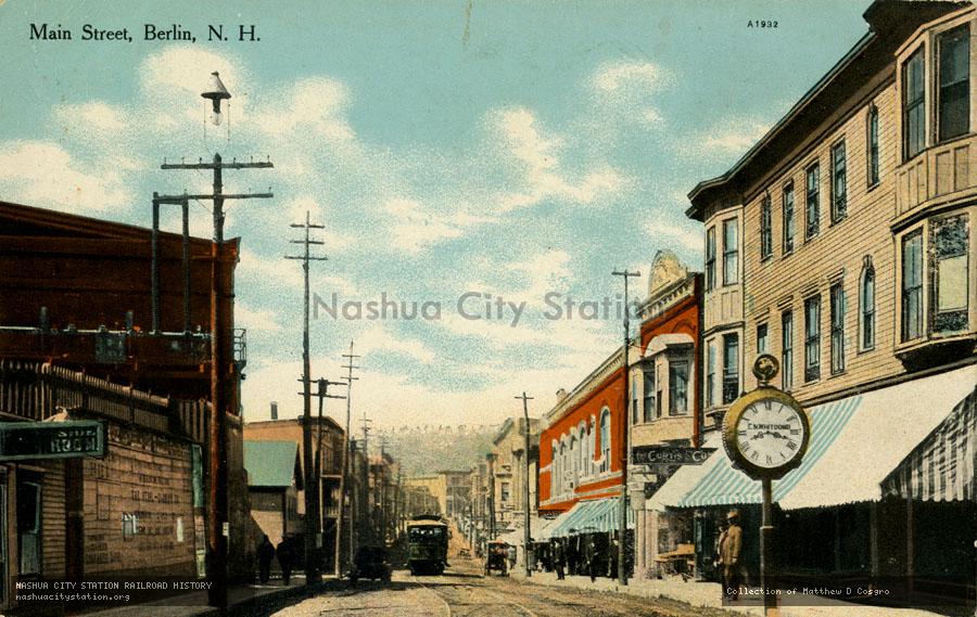 Postcard: Main Street, Berlin, New Hampshire